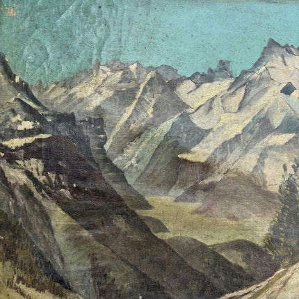 Detailed Landscape Oil Painting "Jagged Mountain" Traditional Art Holland Art Shop