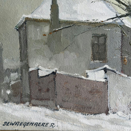 Expressive Landscape Oil Painting "Snowy House" Authentic Artwork Holland Art Shop