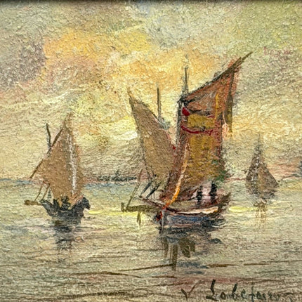 Timeless Seascape Oil Painting "Gilded Frame" Rustic Small Artwork Holland Art Shop