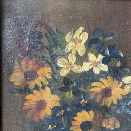 19th Century Antique Flowery Still Life Oil Painting "Flower Vase" Artwork Holland Art Shop