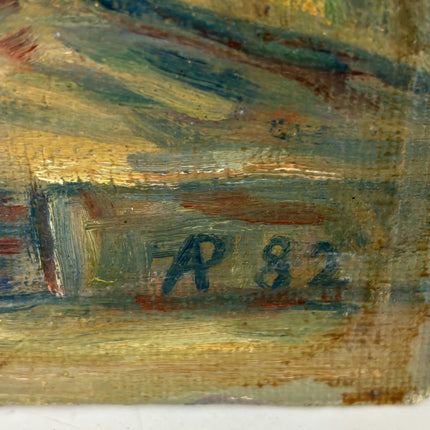 Expressive Cityscape Oil Painting "Painted Brushstrokes" Vintage Small Art Holland Art Shop