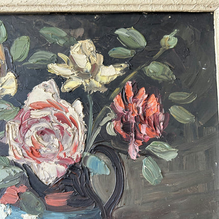 Authentic Floral Still Life Oil Painting "Striped Vase" Classic Small Artwork Holland Art Shop