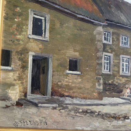 Authentic Landscape Oil Painting "Old House" Rustic Artwork Holland Art Shop