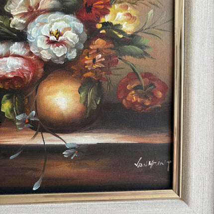 Refined Floral Still Life Oil Painting "Flower Bouquet" Vintage Small Artwork Holland Art Shop