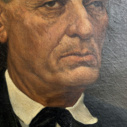 19th Century Antique Portrait Oil Painting "Stoic Man" Art Holland Art Shop