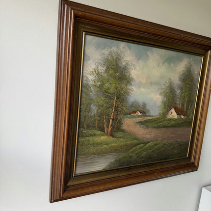 Traditional Landscape Oil Painting "Thatched Cottage" Authentic Large Art Holland Art Shop