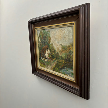 Expressive Interior Oil Painting "Thatched Cottage" Detailed Art Holland Art Shop