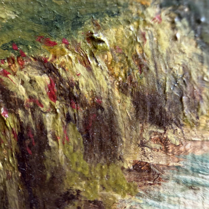 1929 Landscape Oil Painting "River Path" Belgian Artwork Holland Art Shop