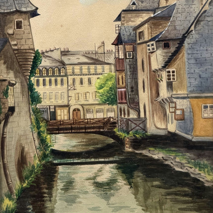 Expressive Cityscape Aquarel "Framed Back" Traditional Artwork Holland Art Shop