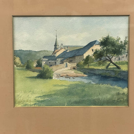 Authentic Landscape Aquarel "Framed Painting" Vintage Art Holland Art Shop