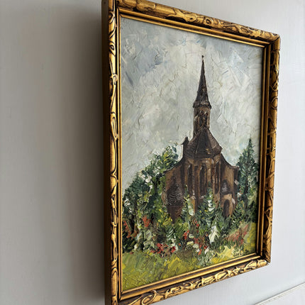 Handcrafted Landscape Oil Painting "Wooden Church" Timeless Artwork Holland Art Shop