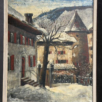 Rustic Landscape Oil Painting "Snowy House" Detailed Large Art Holland Art Shop
