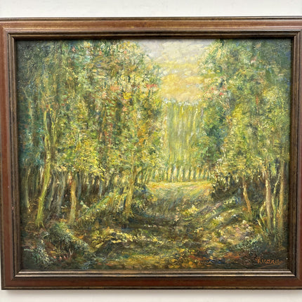 Rustic Landscape Oil Painting "Sunlit Pathway" Traditional Artwork Holland Art Shop