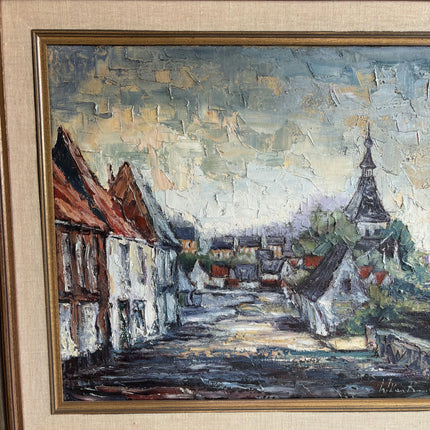 Detailed Cityscape Oil Painting "Framed Painting" Rustic Large Artwork Holland Art Shop