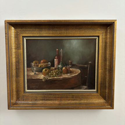 Detailed Still Life Oil Painting "Green Bottle" Traditional Artwork Holland Art Shop