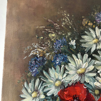 Timeless Floral Still Life Oil Painting "Canvas Backside" Authentic Artwork Holland Art Shop