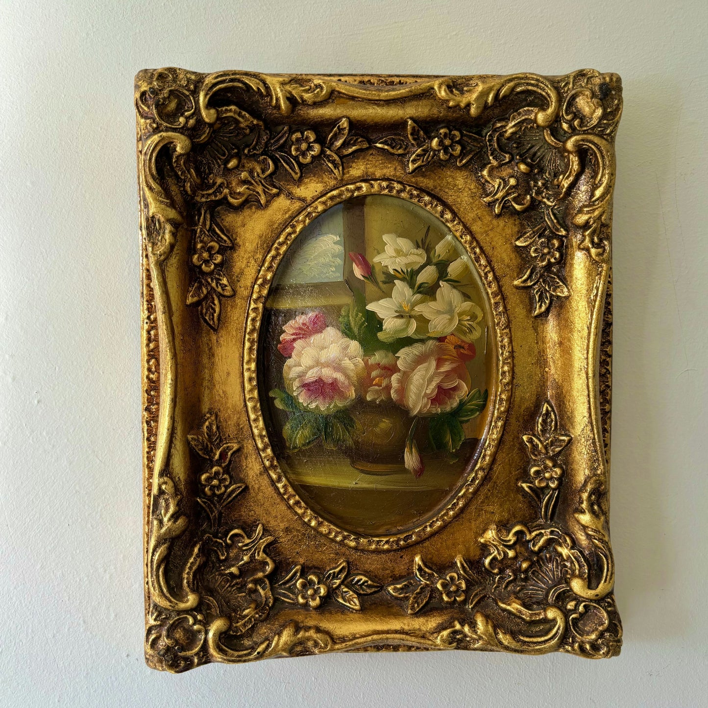 Traditional Flowery Still Life Oil Painting "Flower Vase" Fine Belgique Art