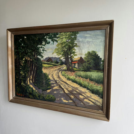Expressive Landscape Oil Painting "Dirt Road" Original Large Art Holland Art Shop