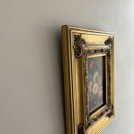 Expressive Flowery Still Life Oil Painting "Gilded Frame" Small Artwork Holland Art Shop
