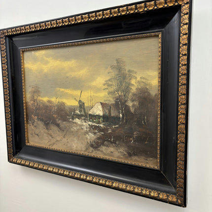 Refined Landscape Oil Painting "Windmill Cottage" Traditional Art Holland Art Shop