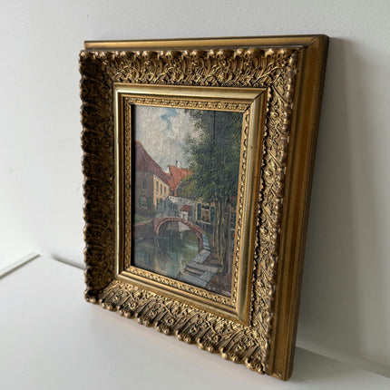 Elegant Interior Oil Painting "Gilded Frame" Original Small Artwork Holland Art Shop