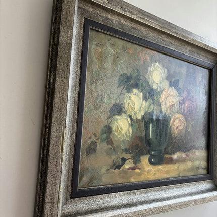 Detailed Floral Still Life Oil Painting "Vase Roses" Timeless Art Holland Art Shop