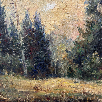 Elegant Landscape Oil Painting "Sunlit Trees" Vintage Art Holland Art Shop
