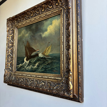 Refined Seascape Oil Painting "Scratched Metal" Classic Art Holland Art Shop