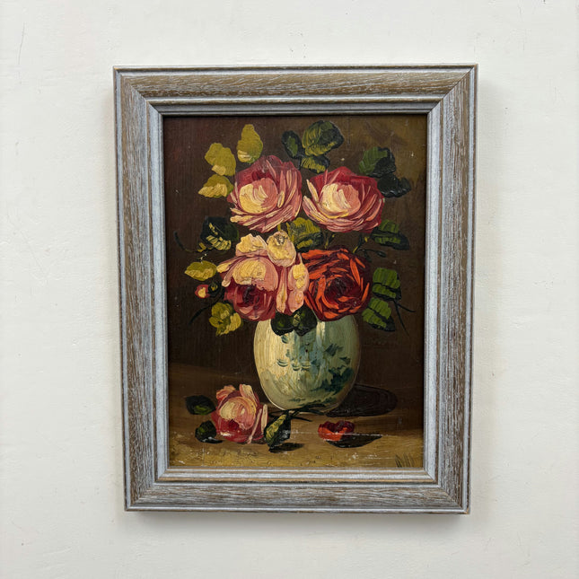 Timeless Floral Still Life Oil Painting "Flower Vase" Expressive Small Art Holland Art Shop