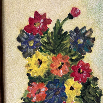 Traditional Floral Still Life Oil Painting "Flower Vase" Vintage Small Artwork Holland Art Shop