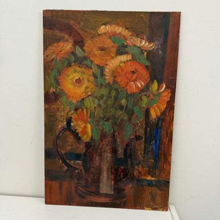 Authentic Floral Still Life Oil Painting "Orange Flowers" Timeless Artwork Holland Art Shop
