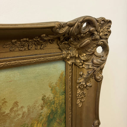 Detailed Landscape Oil Painting "Gilded Frame" Elegant Large Art Holland Art Shop