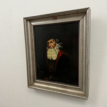 Antique Portrait Oil Painting "Wooden Frame" Rustic Small Art Holland Art Shop
