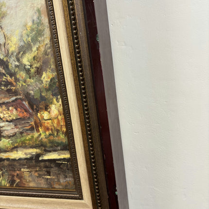Handcrafted Landscape Oil Painting "Thatched Cottage" Vintage Art Holland Art Shop