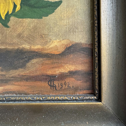 Original Floral Still Life Oil Painting "Sunflower Vase" Classic Artwork Holland Art Shop