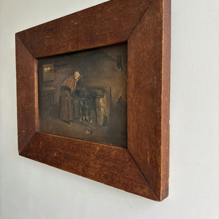 Elegant Interior Oil Painting "Wooden Frame" Handcrafted Art Holland Art Shop