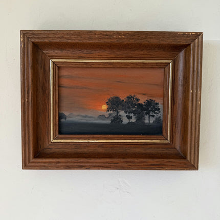 Figurative Oil Painting Landscape "Sunset Horizon" Wonderful Small Art Holland Art Shop