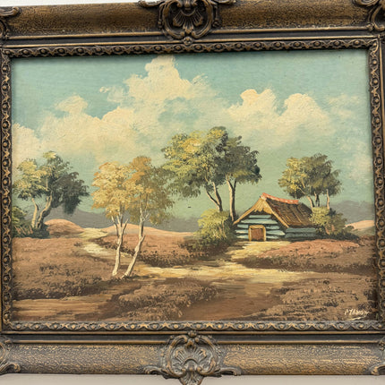 Authentic Landscape Oil Painting "Thatched Cabin" Refined Art Holland Art Shop