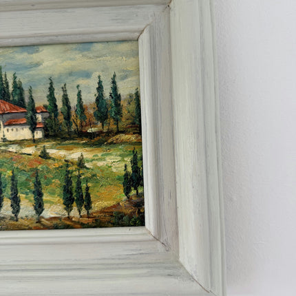 Rustic Landscape Oil Painting "Country Villa" Authentic Small Artwork Holland Art Shop