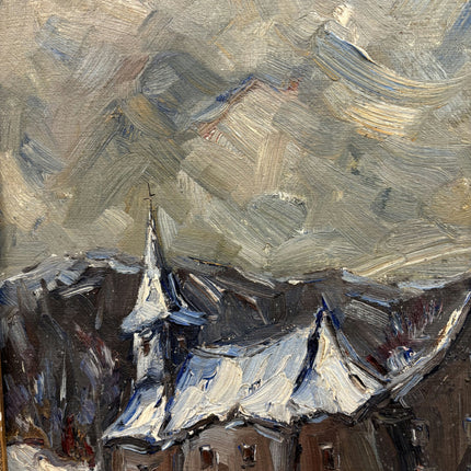 Handcrafted Winter Landscape Oil Painting "Snowy Village" Russian Artwork Holland Art Shop