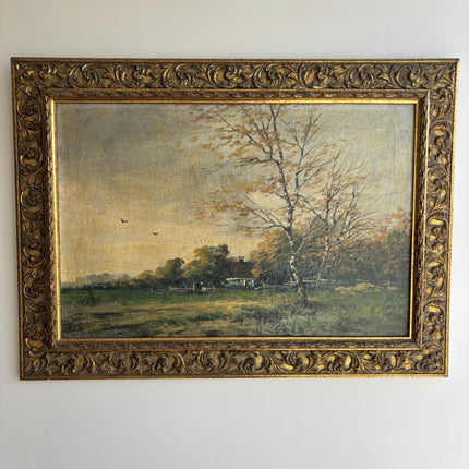 Detailed Landscape Oil Painting "Birch Tree" Traditional Large Art Holland Art Shop