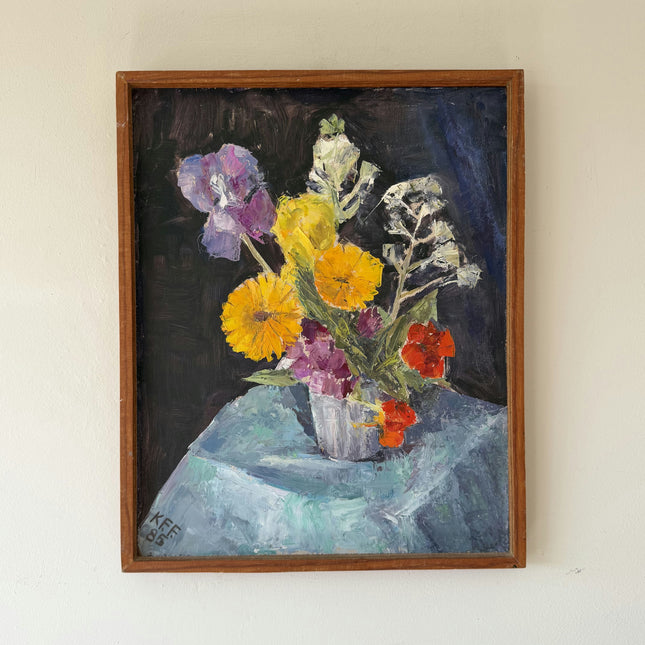 Authentic Floral Still Life Oil Painting "Flower Bouquet" Small Artwork Holland Art Shop