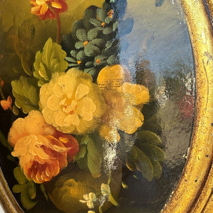 Traditional Floral Still Life Oil Painting "Oval Frame" Elegant Small Artwork Holland Art Shop