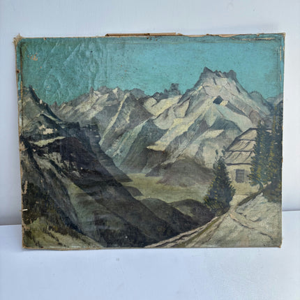 Detailed Landscape Oil Painting "Jagged Mountain" Traditional Art Holland Art Shop