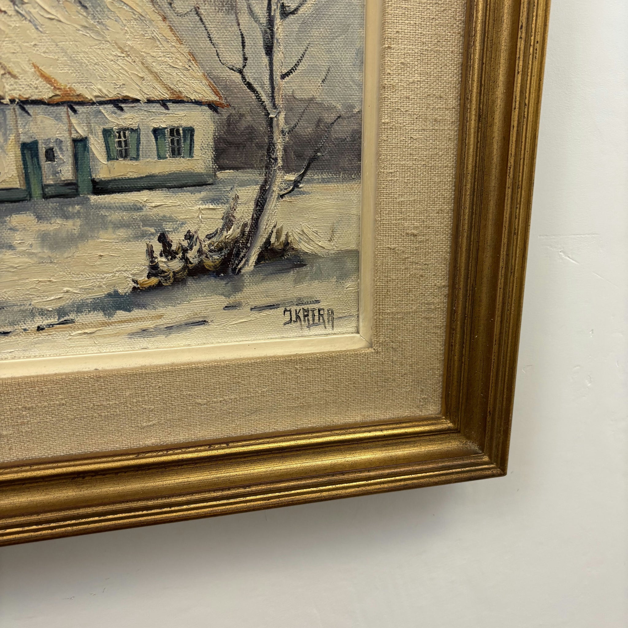 Traditional Winter Landscape Oil Painting 