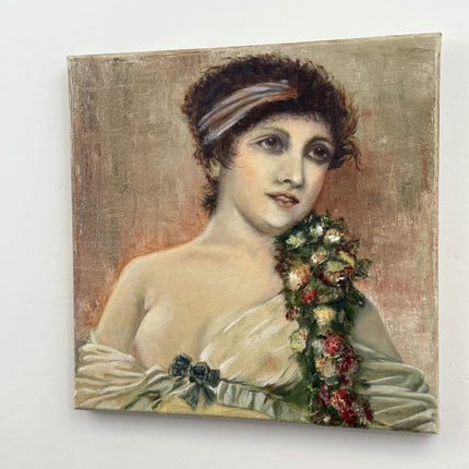 Traditional Portrait Oil Painting "Young Woman" Original Small Artwork Holland Art Shop