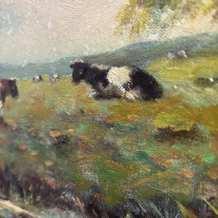 Original Landscape Oil Painting "Grazing Cows" Traditional Art Holland Art Shop