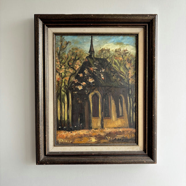 Timeless Landscape Oil Painting "Church Steeple" Original Art Holland Art Shop
