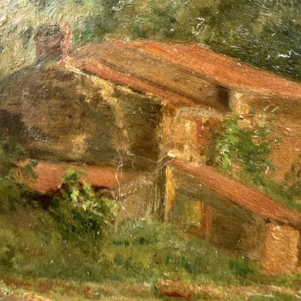 1921 Antique Landscape Oil Painting "Framed Backboard" Artwork Holland Art Shop