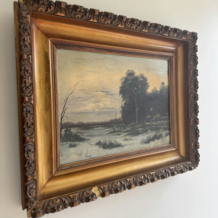 Rustic Landscape Oil Painting "Gilded Frame" Original Artwork Holland Art Shop
